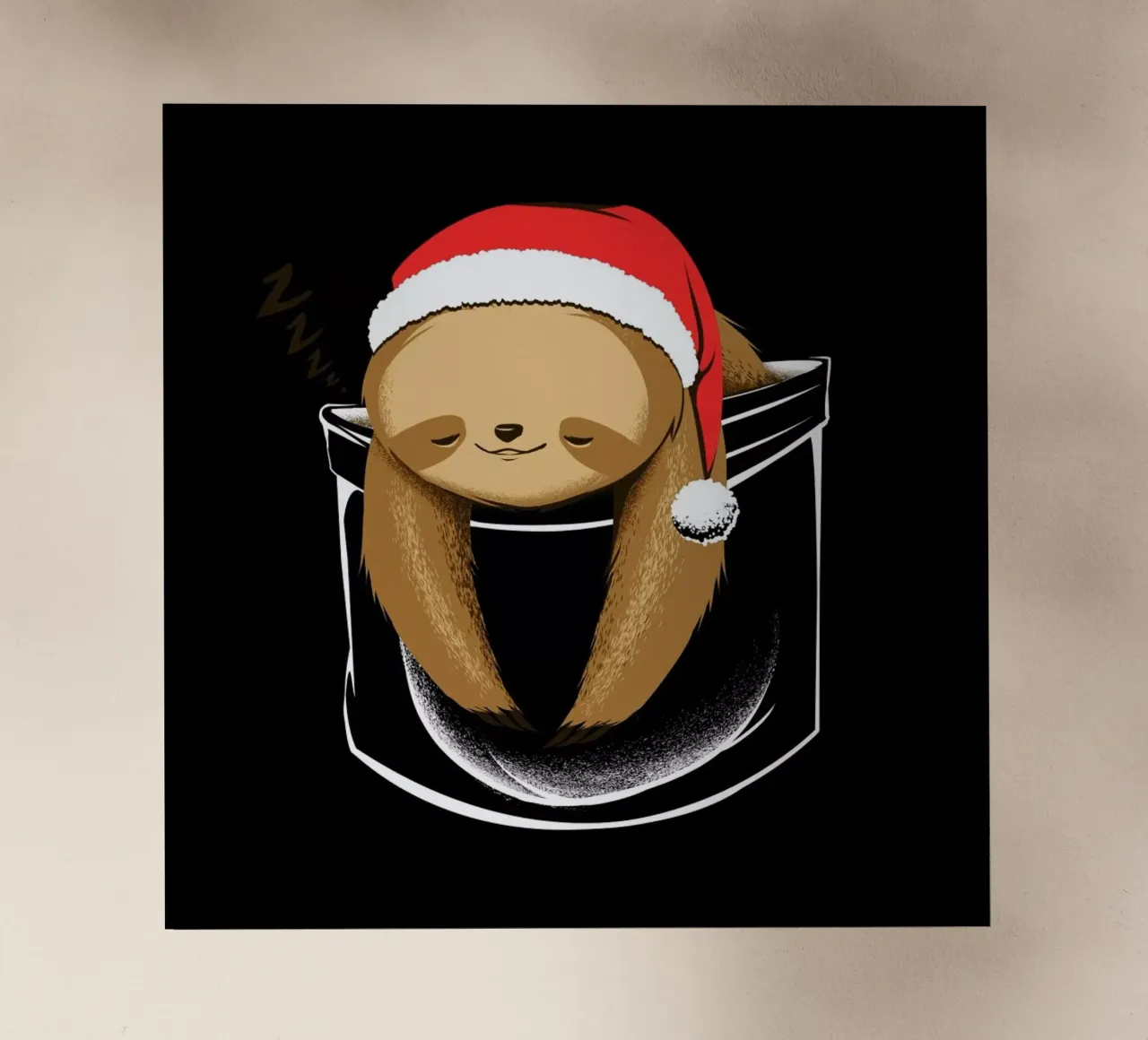 Sloth In A Pocket Xmas Black pellicola backlit da Tobe Fonseca