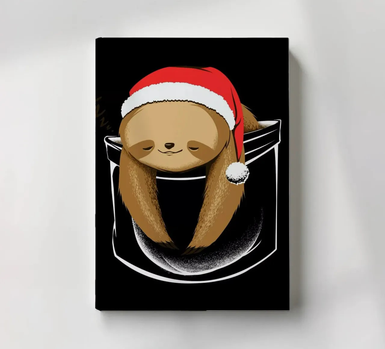 Sloth In A Pocket Xmas Black notebook by Tobe Fonseca