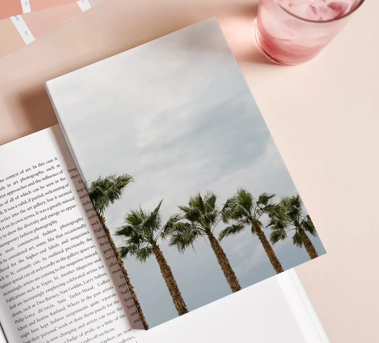 Palm trees in a row at the beach notebook by photolovers