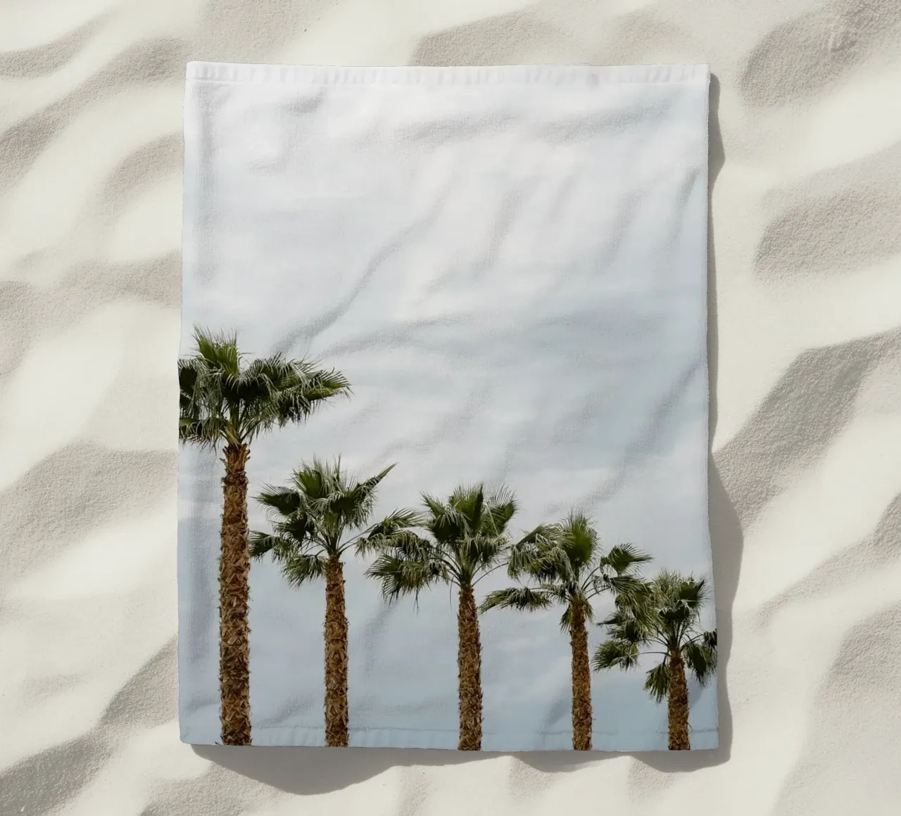 Palm trees in a row at the beach telo mare da photolovers