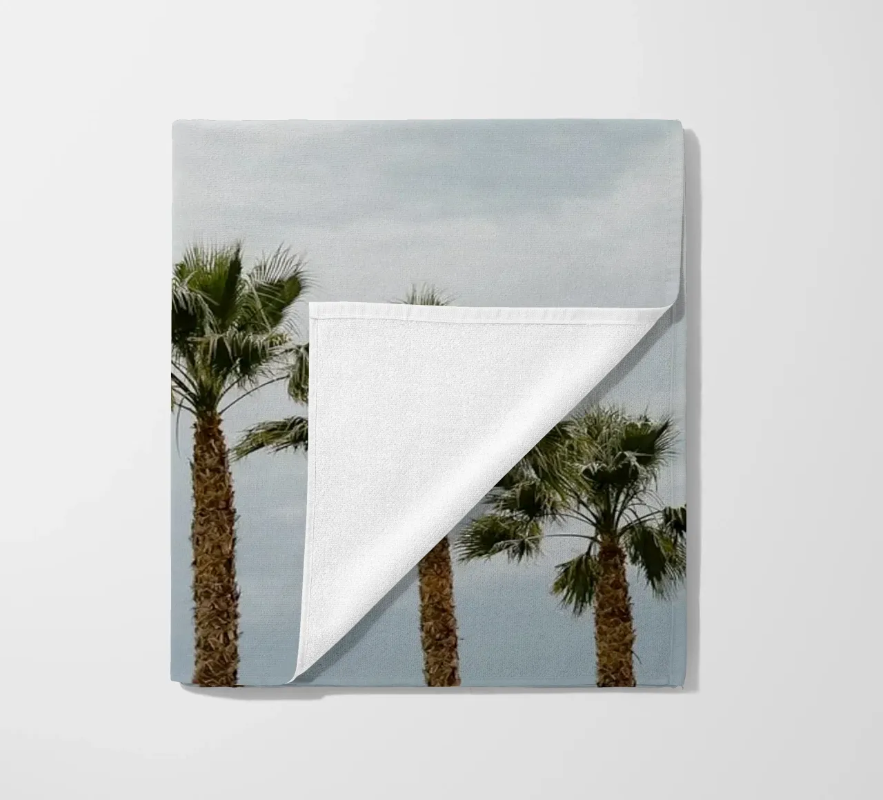 Palm trees in a row at the beach telo mare da photolovers