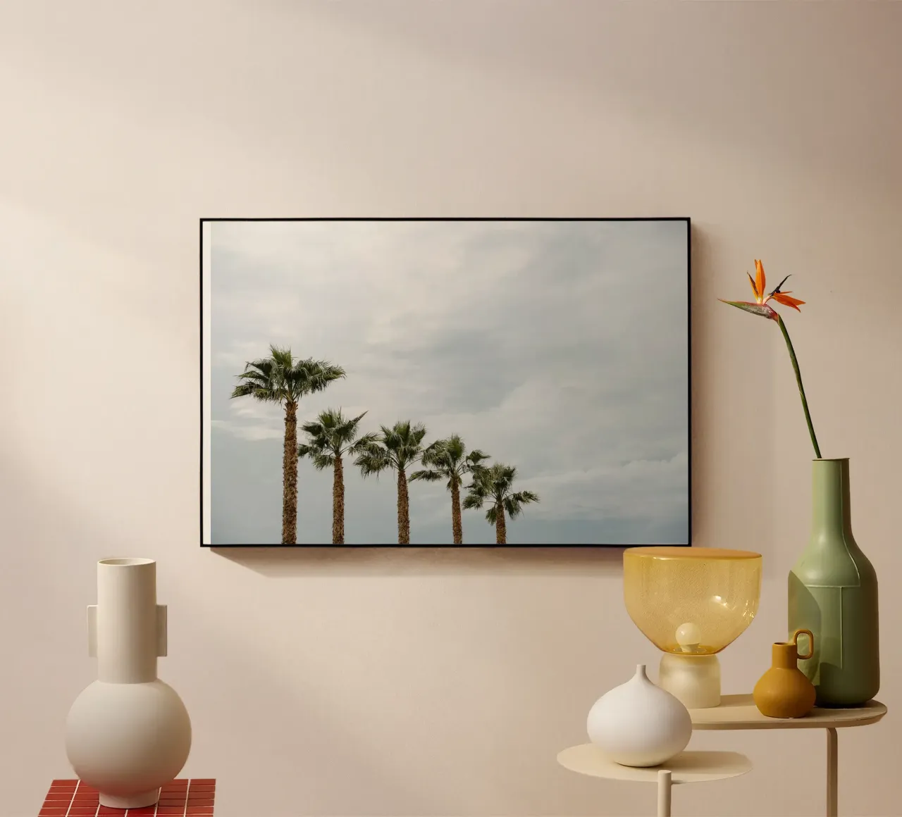 Palm trees in a row at the beach plexiglass da photolovers