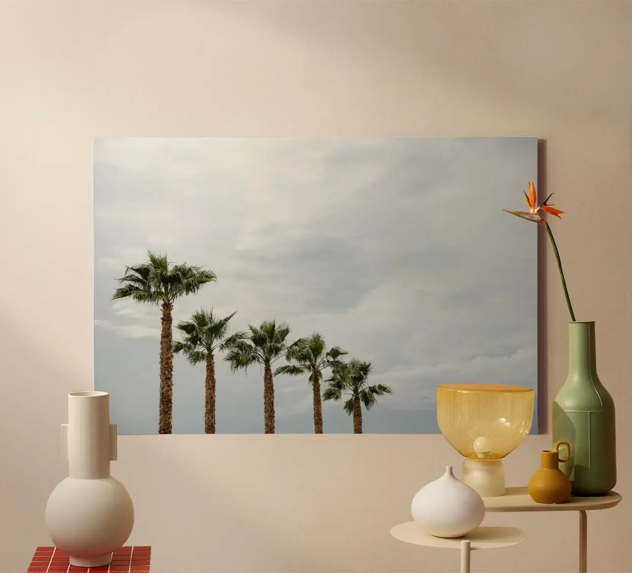 Palm trees in a row at the beach tela da photolovers