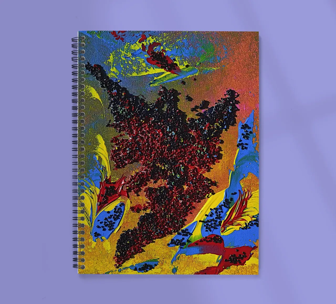 HEAVY TEXTURED ART spiral notebook by Thierry Vobmann Abstract painting