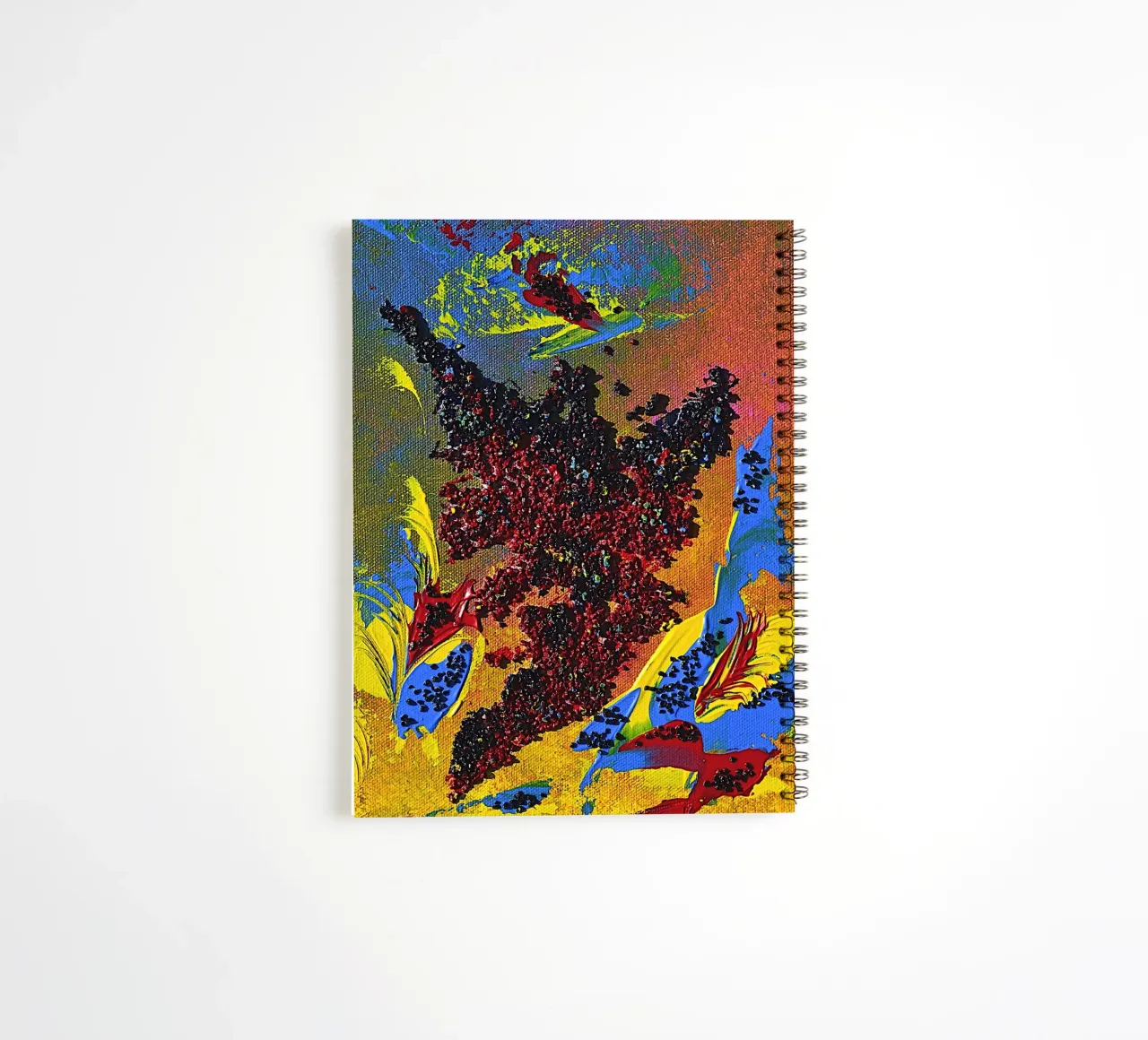 HEAVY TEXTURED ART spiral notebook by Thierry Vobmann Abstract painting