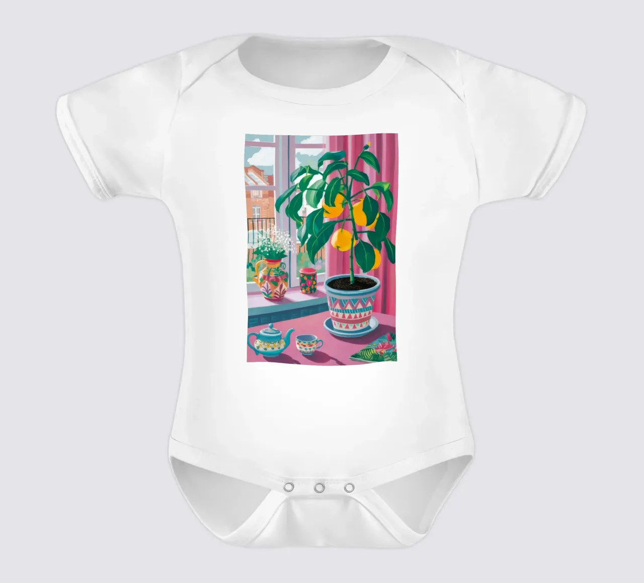 Sonnenbeschienene Zitrone Repose Kurzarm Babybody von Chroma Haven