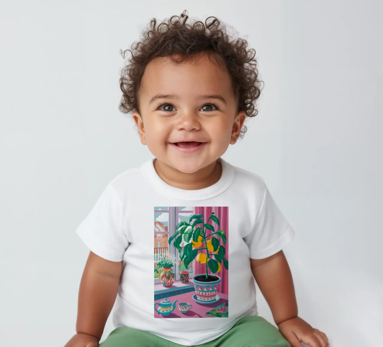Sunlit Lemon Repose baby t-shirt by Chroma Haven