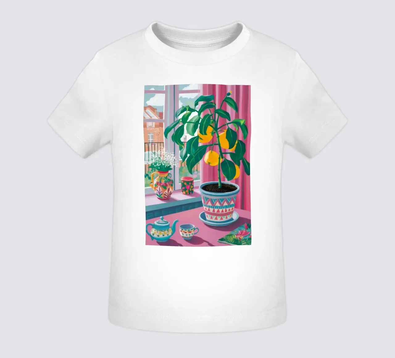 Sunlit Lemon Repose baby t-shirt by Chroma Haven
