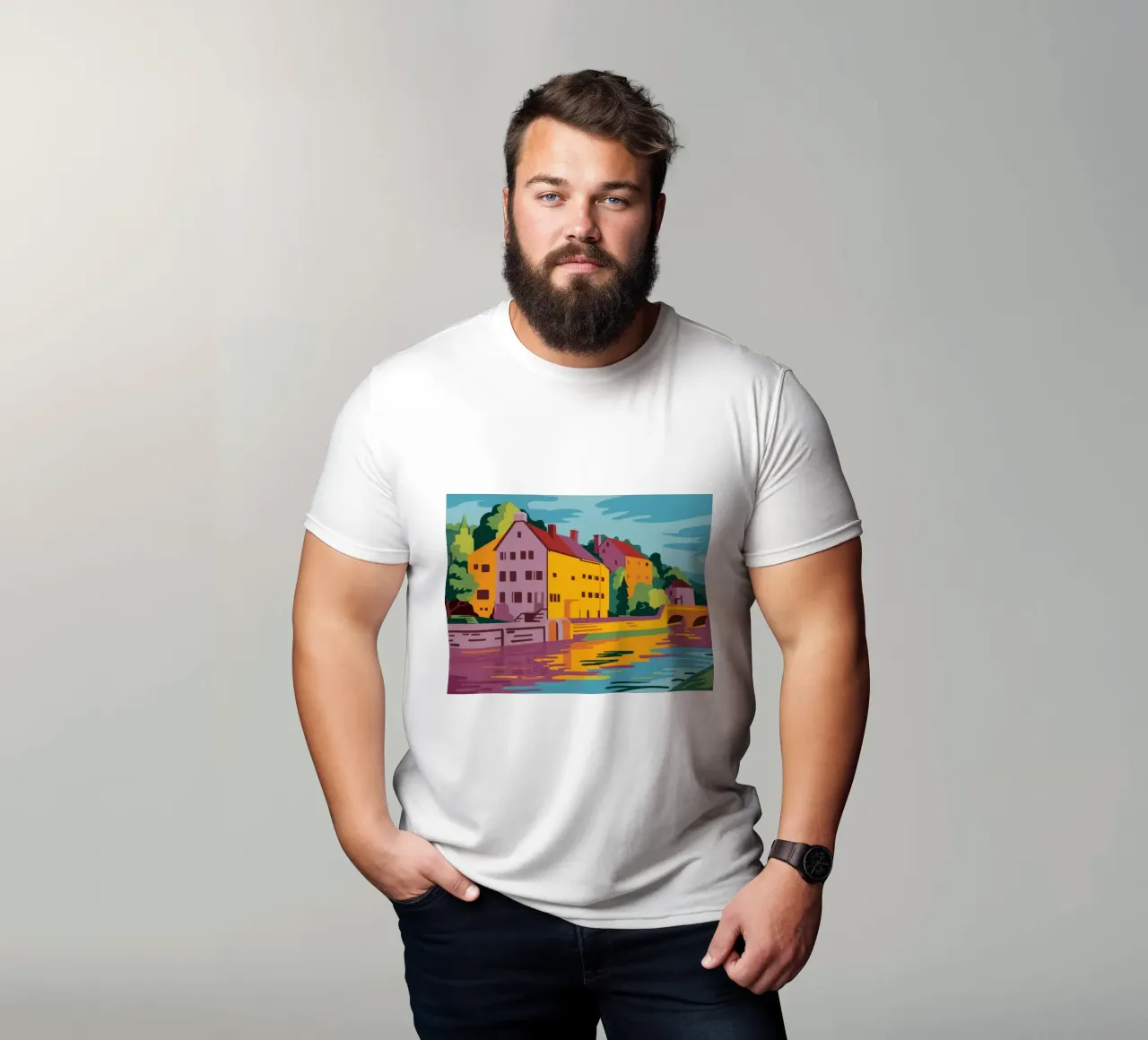 Città del fiume d'oro t-shirt da Chroma Haven