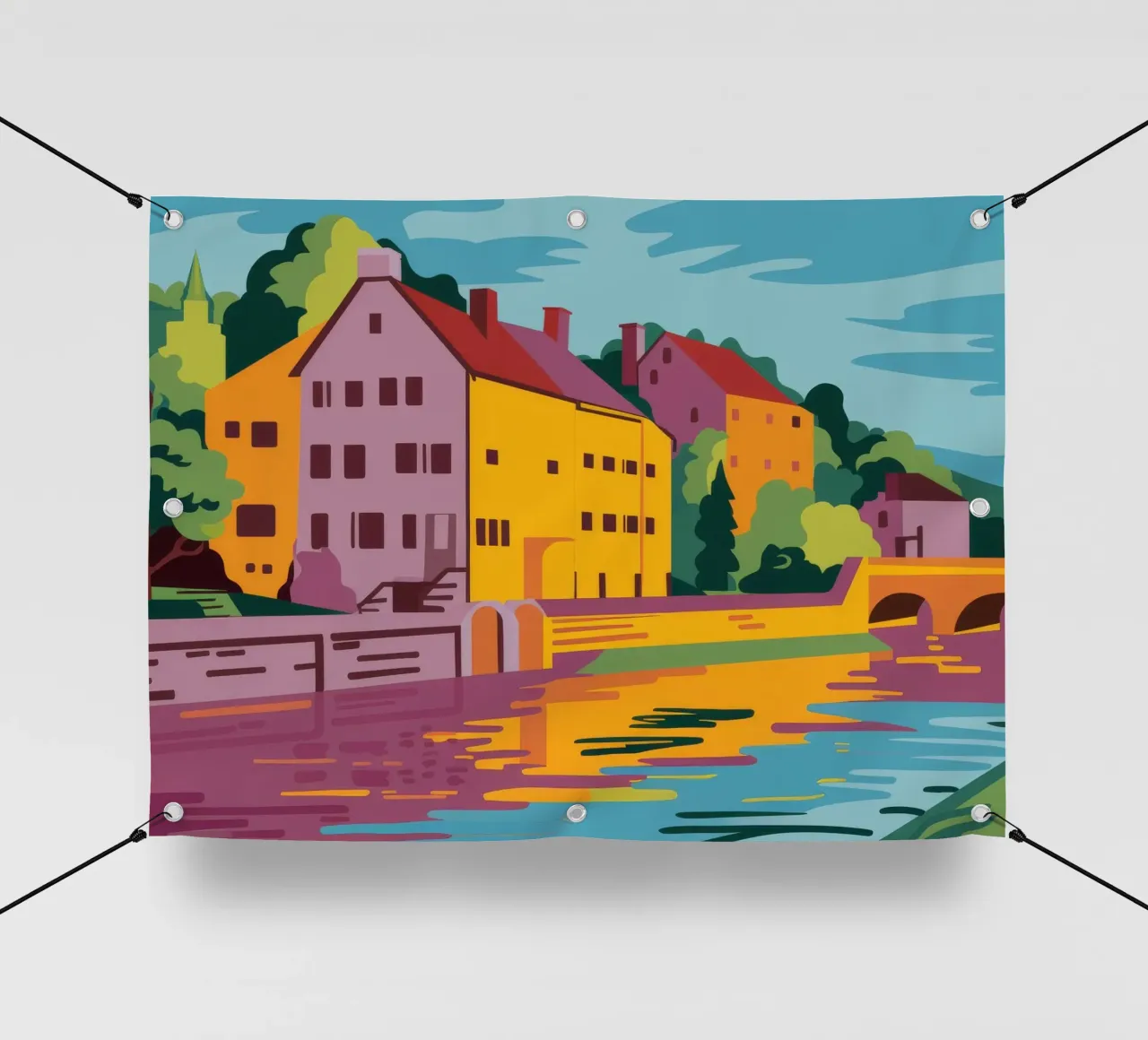 Città del fiume d'oro telo in pvc da Chroma Haven