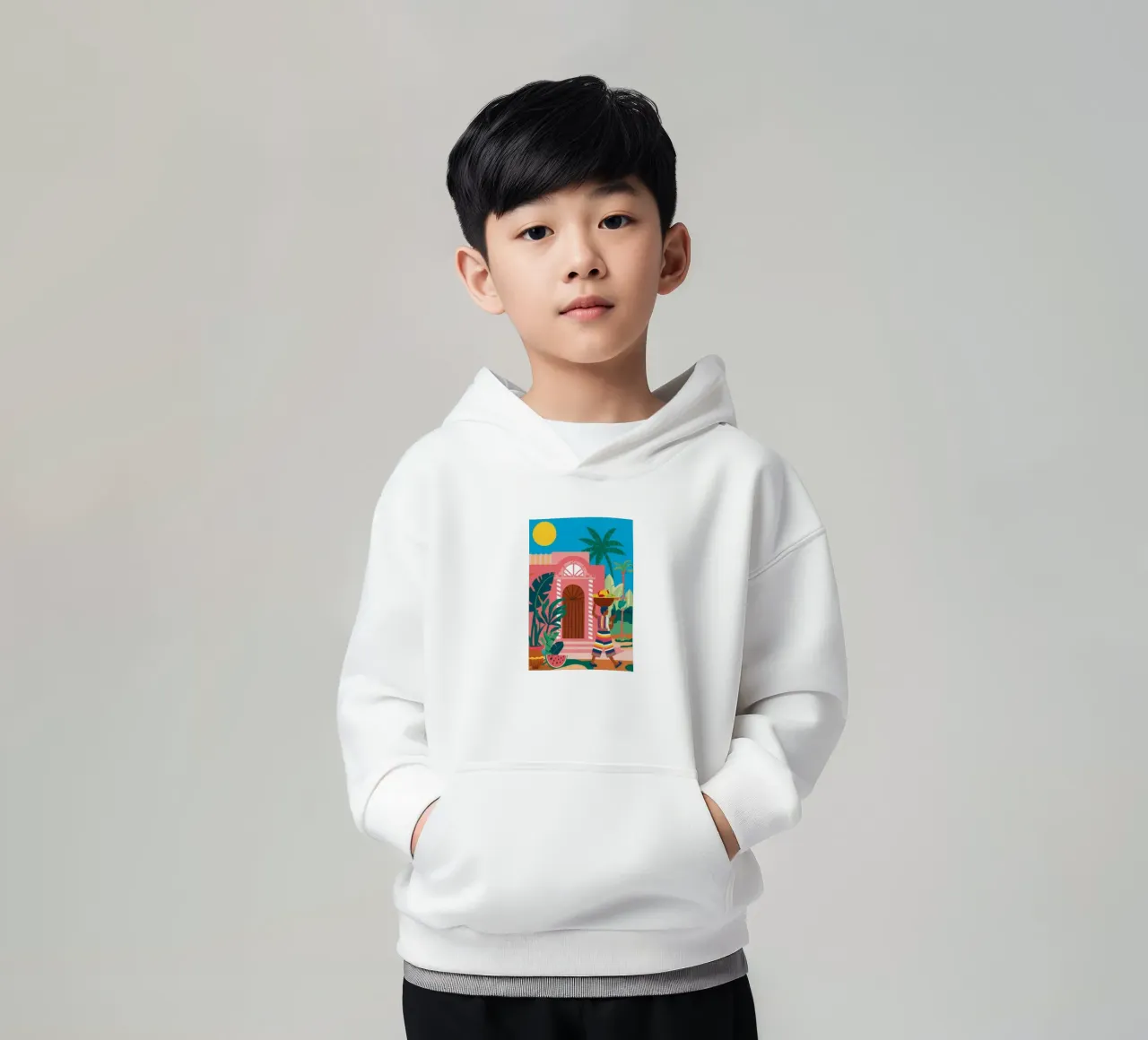 Beatitudine tropicale ad arco felpa bambino con cappuccio da Chroma Haven