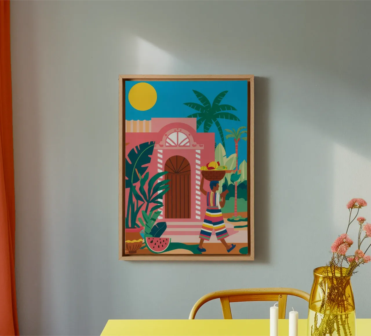 Beatitudine tropicale ad arco tela con Cornice a cassetta da Chroma Haven