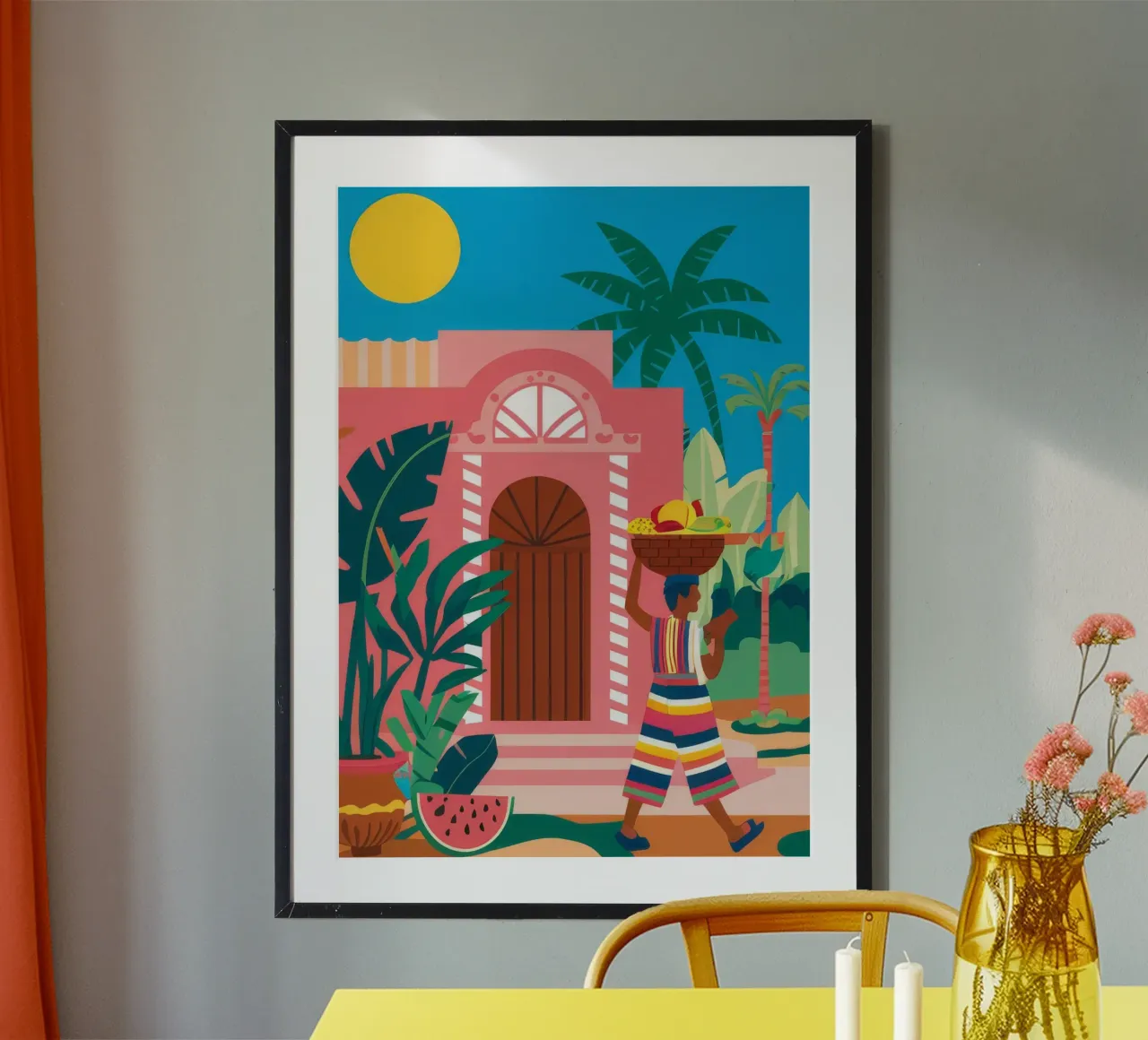 Beatitudine tropicale ad arco poster con telaio in legno da Chroma Haven