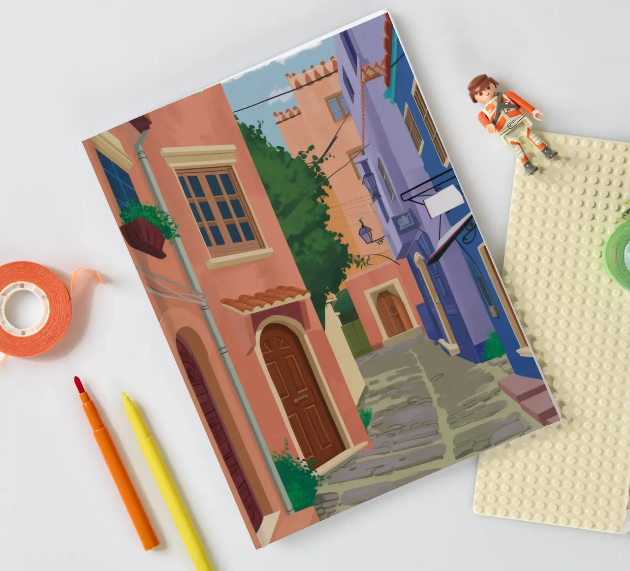 Quaint Alleyway Charm notebook by Chroma Haven