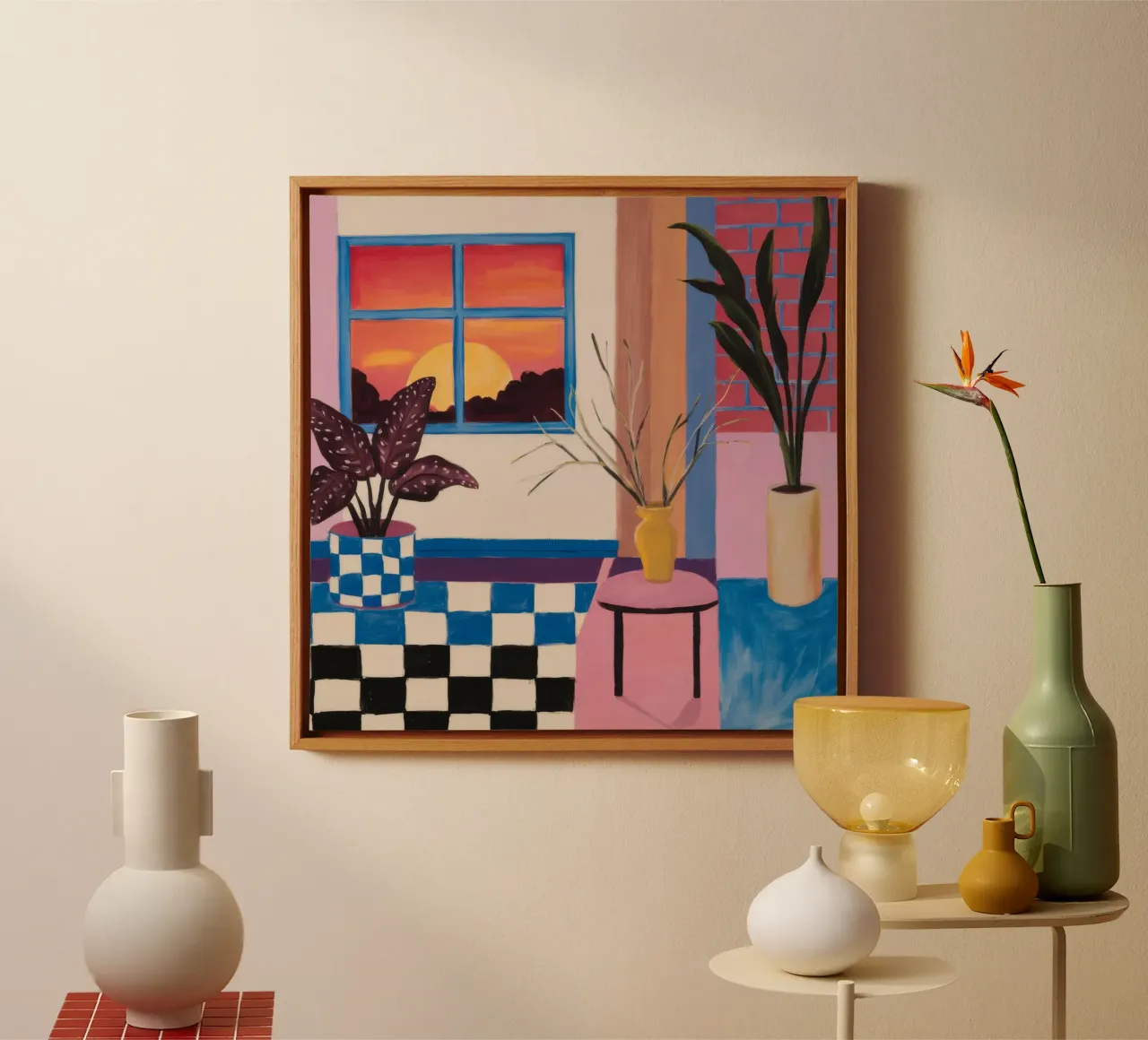 Sunset Checkered Reverie canvas by Stone Patina