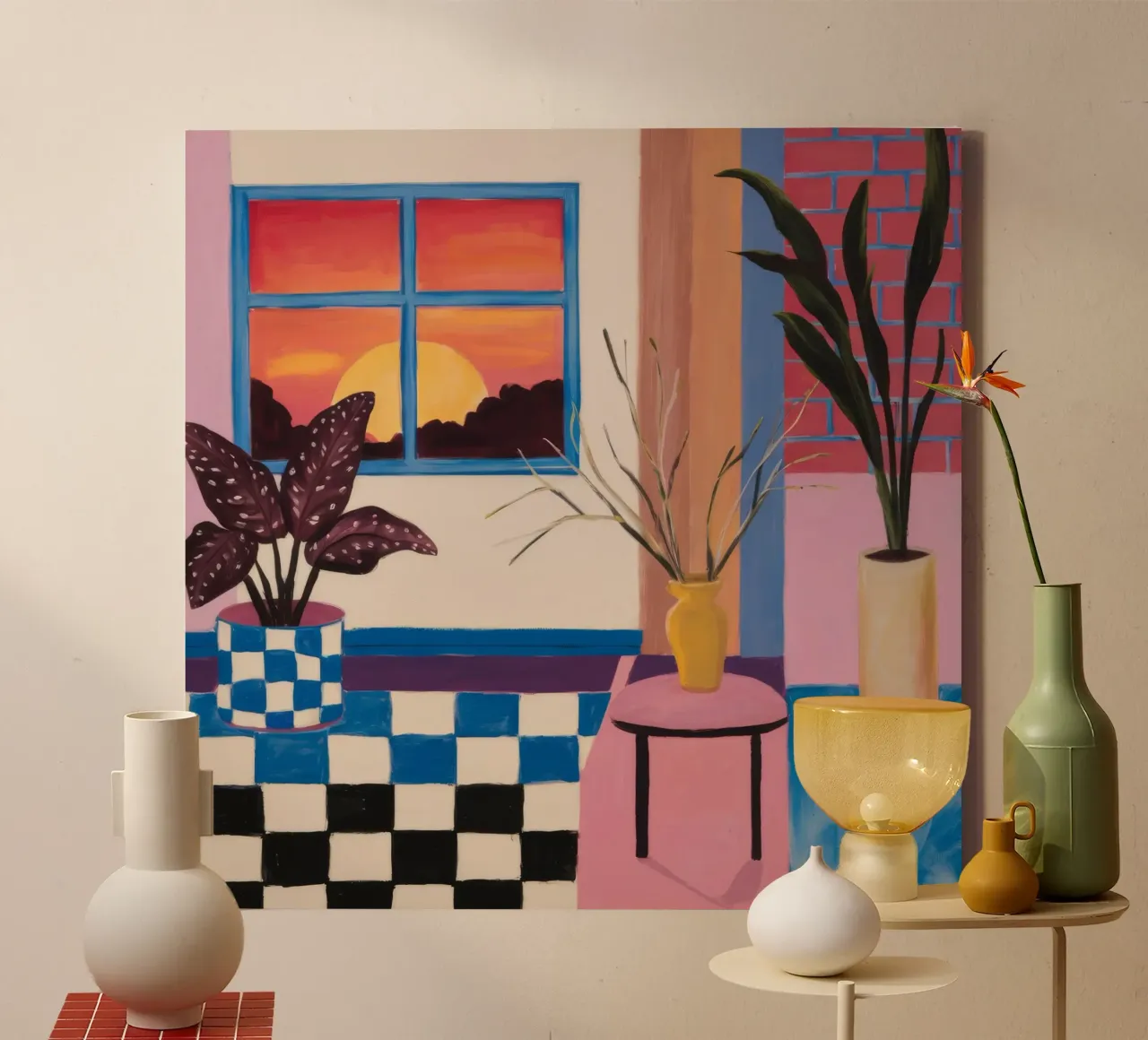 Sunset Checkered Reverie canvas by Stone Patina