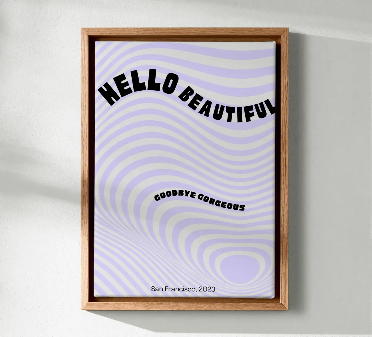 If you're going to San Franciscooo... Hello & goodbye Leinwand mit Schattenfugenrahmen von Roamance Studio