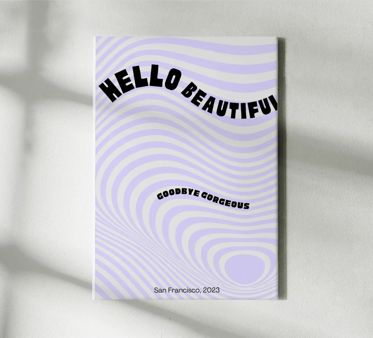 If you're going to San Franciscooo... Hello & goodbye Leinwand mit Schattenfugenrahmen von Roamance Studio