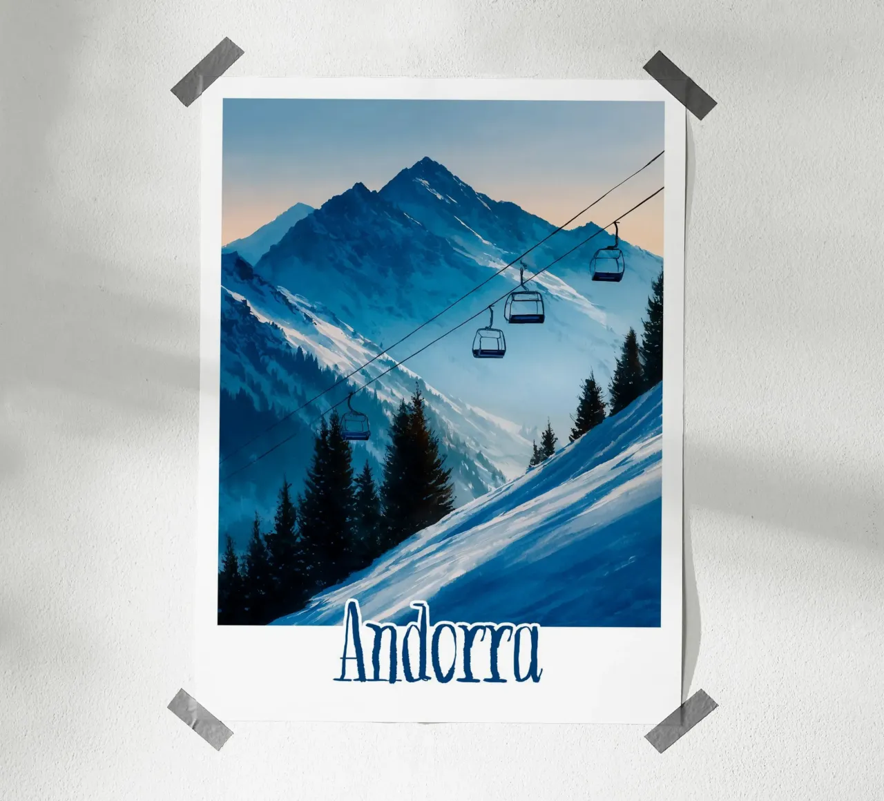 Affiche Andorre carta hahnemühle da Frame the World