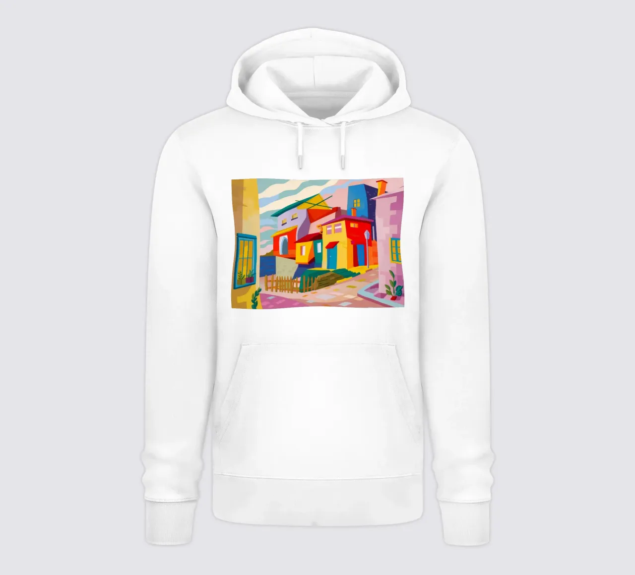 Case cubiste in collina felpa con cappuccio da Chroma Haven