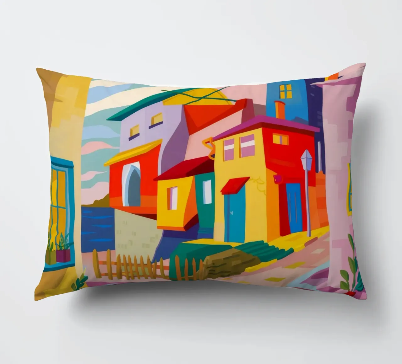 Case cubiste in collina cuscino da Chroma Haven