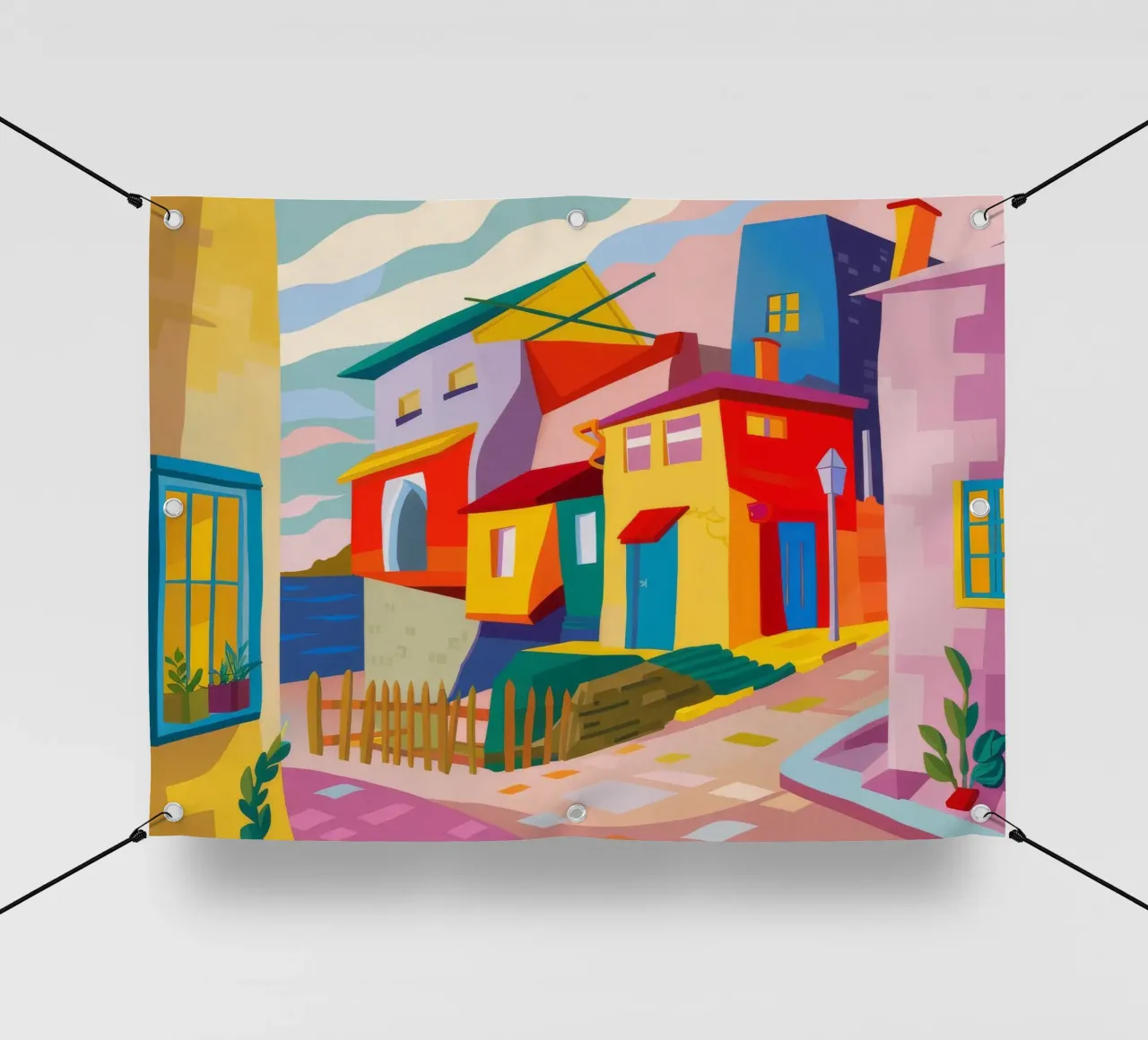 Case cubiste in collina telo in pvc da Chroma Haven