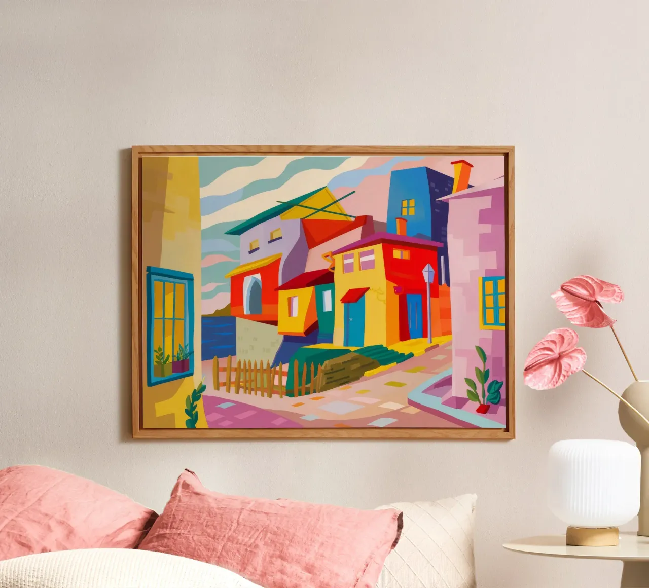 Case cubiste in collina alluminio dibond da Chroma Haven