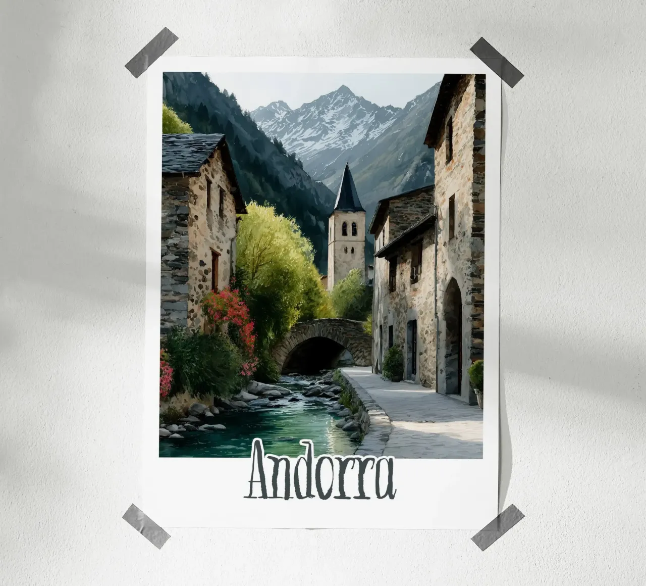 Affiche Andorre carta hahnemühle da Frame the World