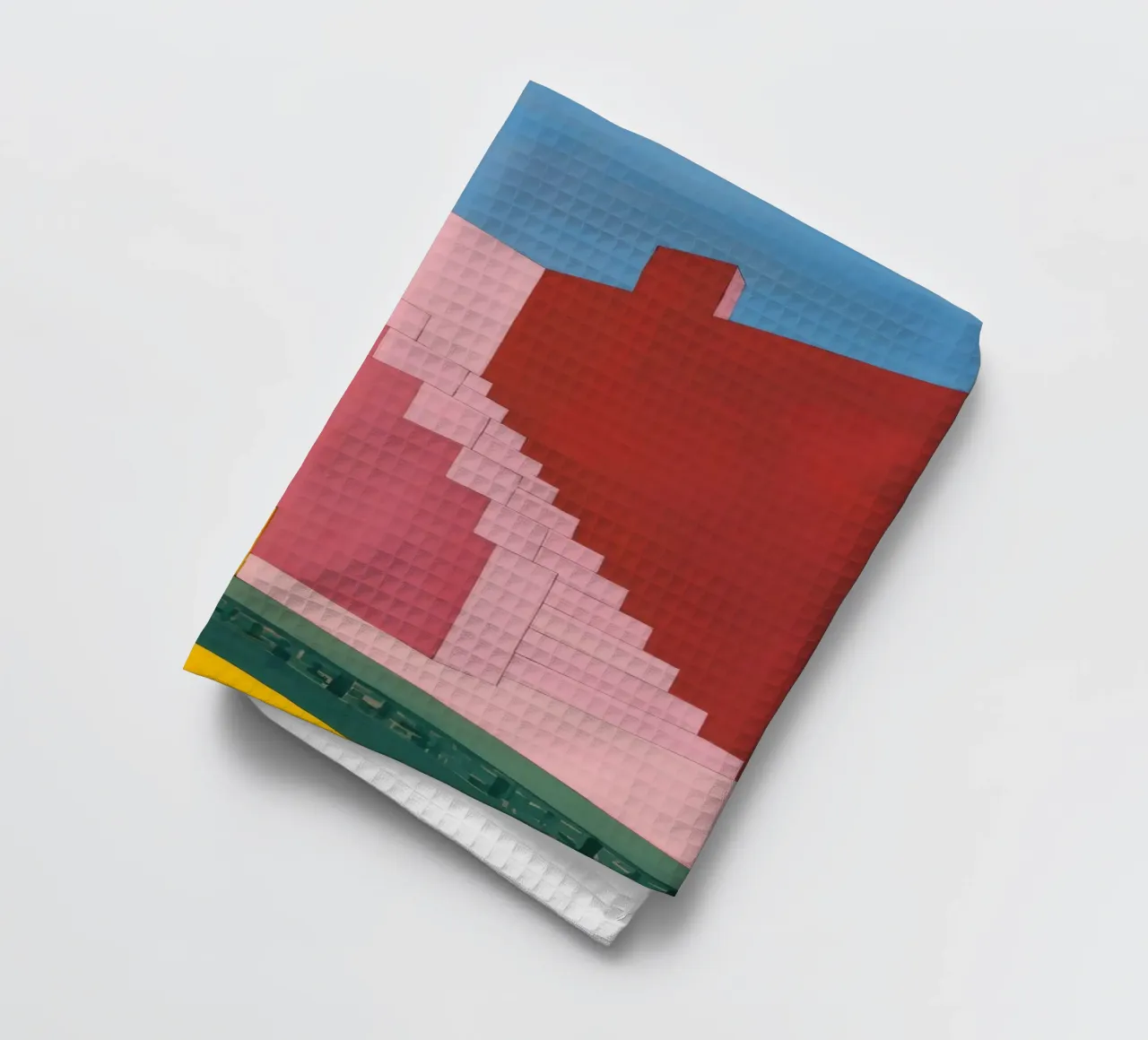 Crimson Stairway Zenith tea towel by Stone Patina