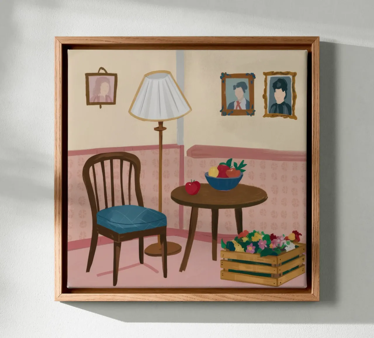 Quiet Reading Corner canvas with Floater frame by Chroma Haven