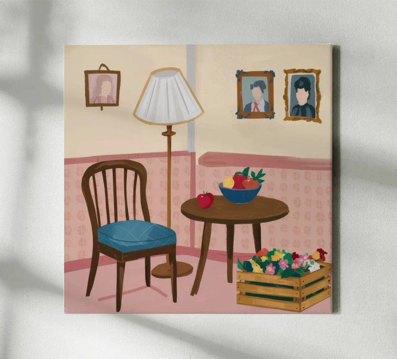 Quiet Reading Corner canvas with Floater frame by Chroma Haven
