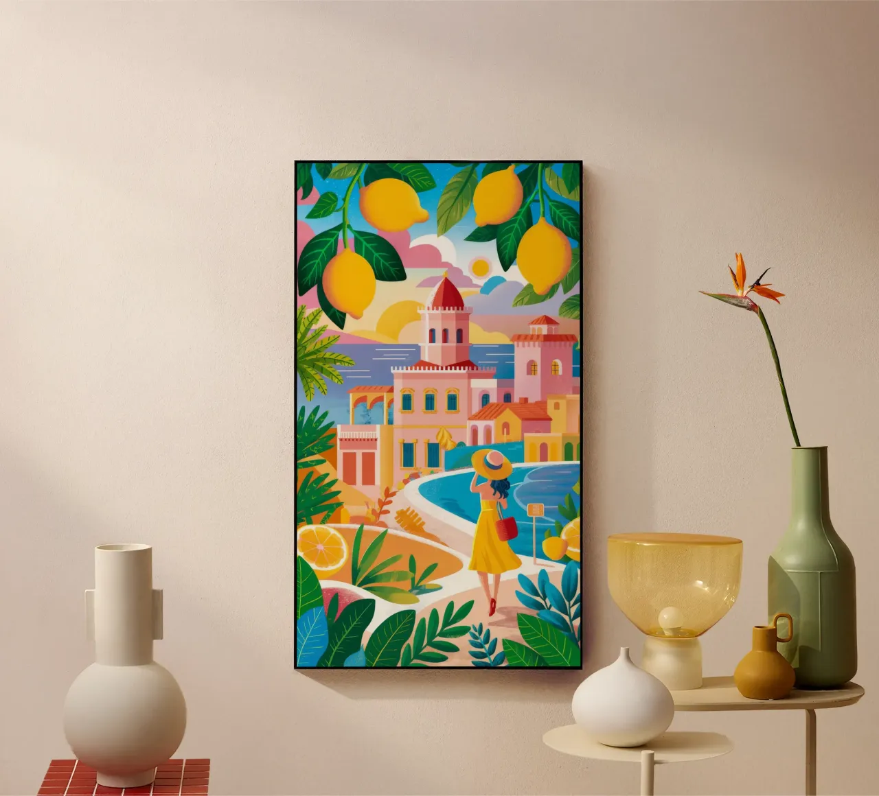 Lyrical Lemon Lanes acrylic glass by Chroma Haven