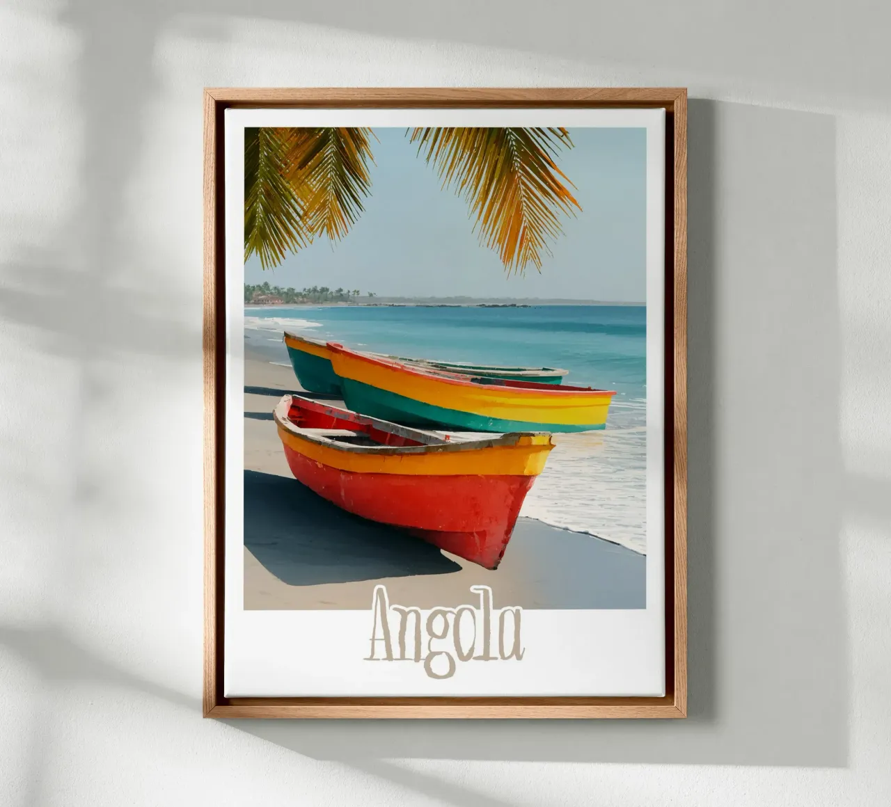 Affiche Angola tela con Cornice a cassetta da Frame the World