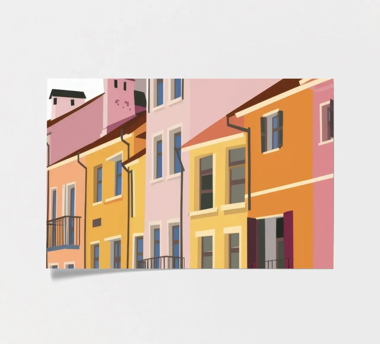 Pastel Rooftop Hues sticker sheet by Chroma Haven