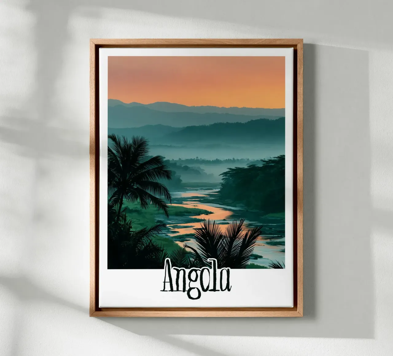 Affiche Angola tela con Cornice a cassetta da Frame the World