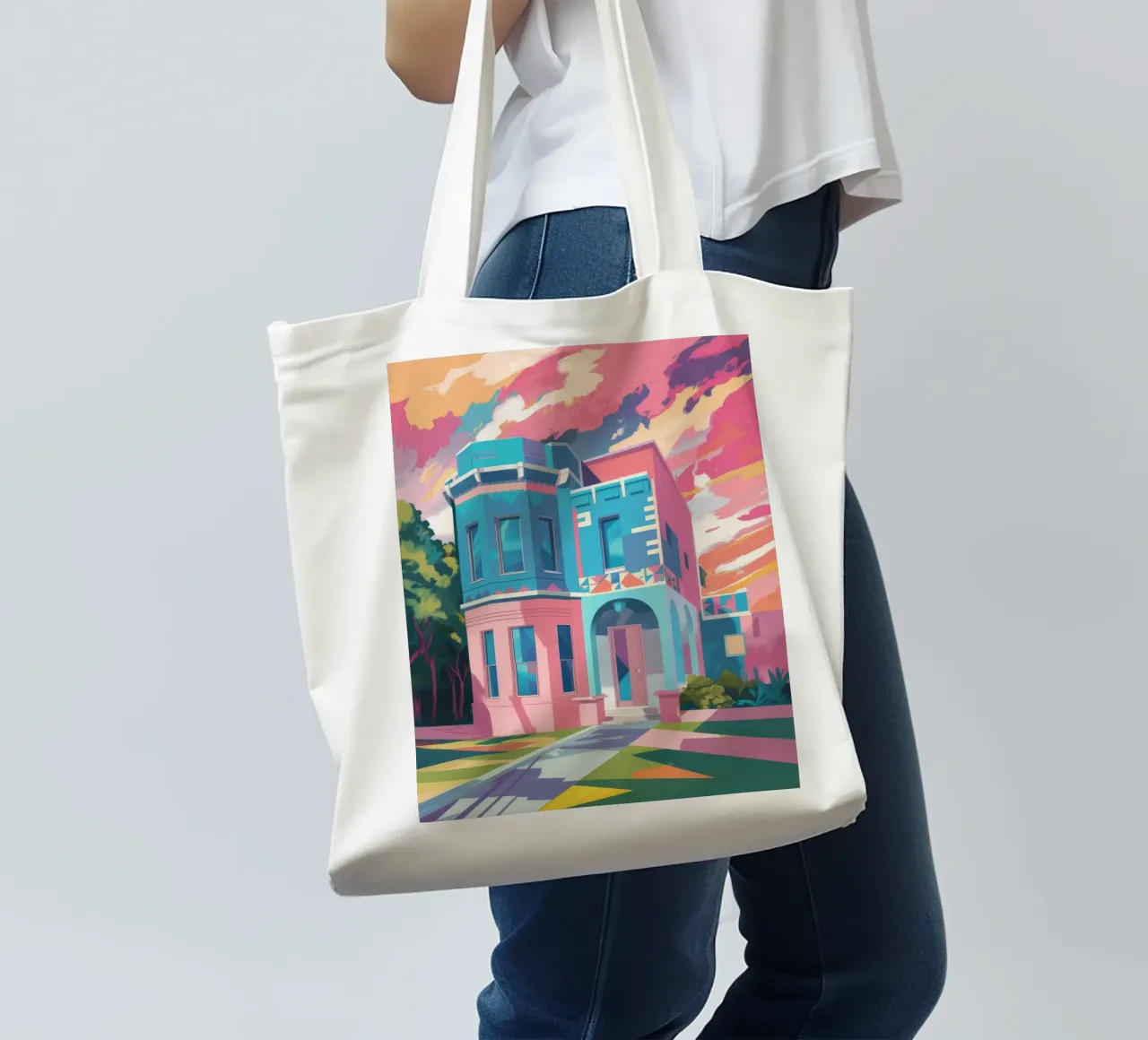 Twilight Architectural Dream tote bag by Chroma Haven
