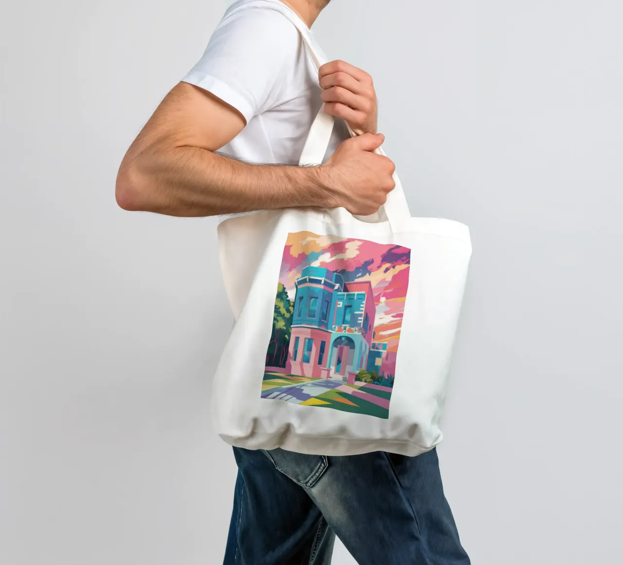 Twilight Architectural Dream tote bag by Chroma Haven