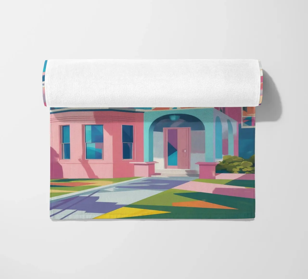 Rêve architectural crépusculaire serviette de plage de Chroma Haven