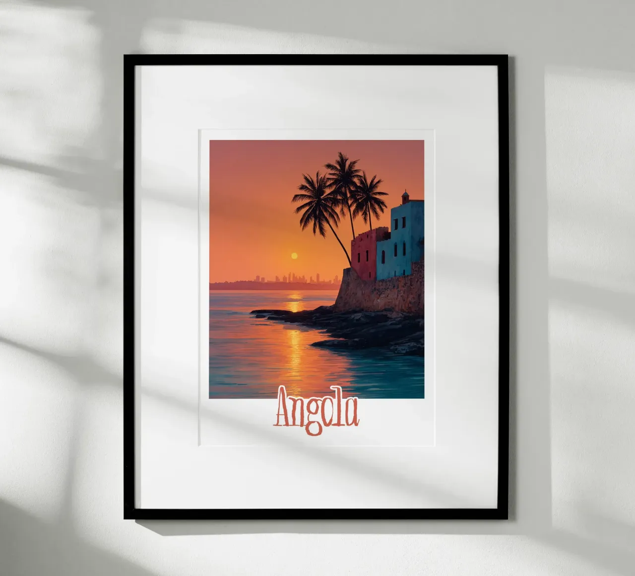 Affiche Angola poster con telaio in legno da Frame the World