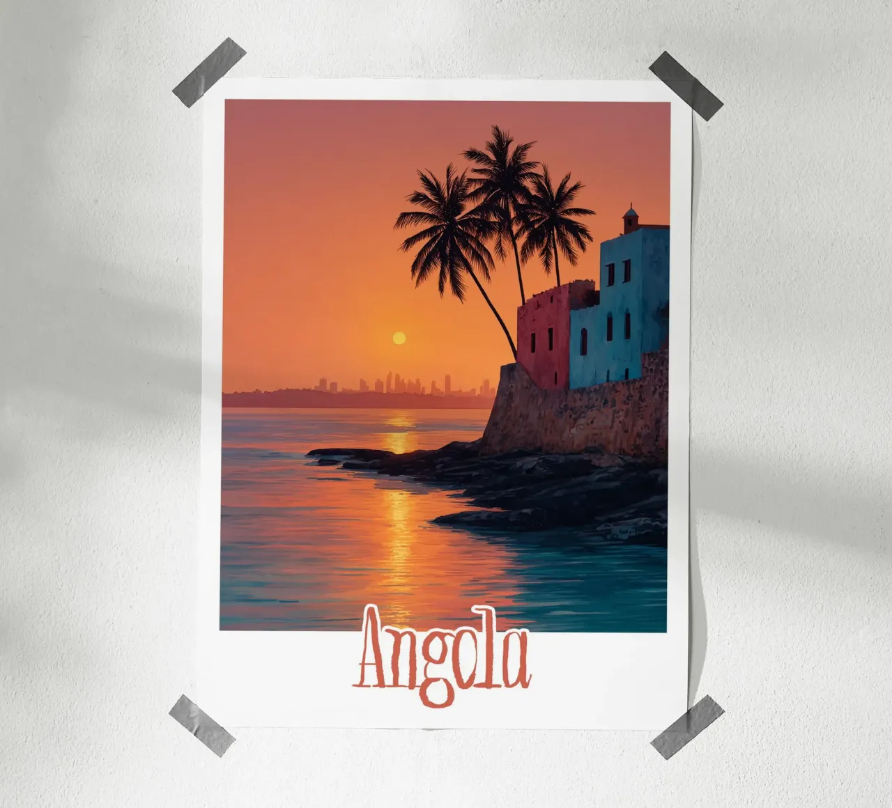 Affiche Angola poster con telaio in legno da Frame the World
