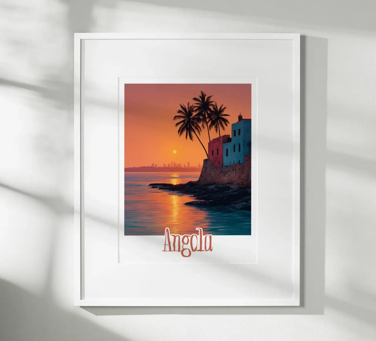 Affiche Angola poster con telaio in legno da Frame the World