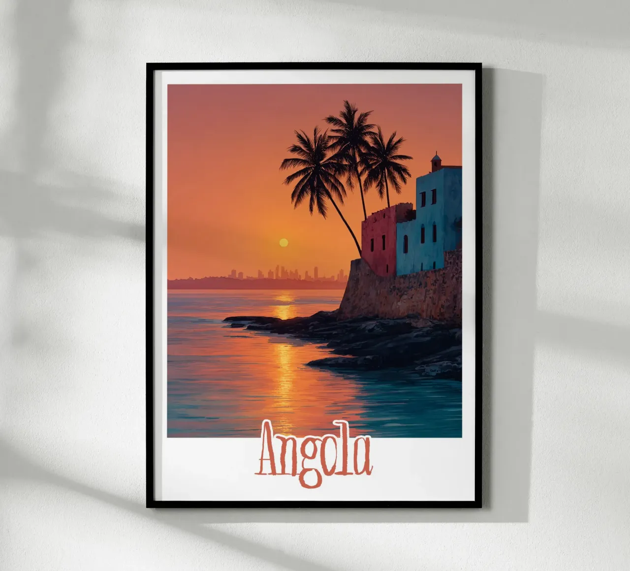 Affiche Angola poster con telaio in legno da Frame the World