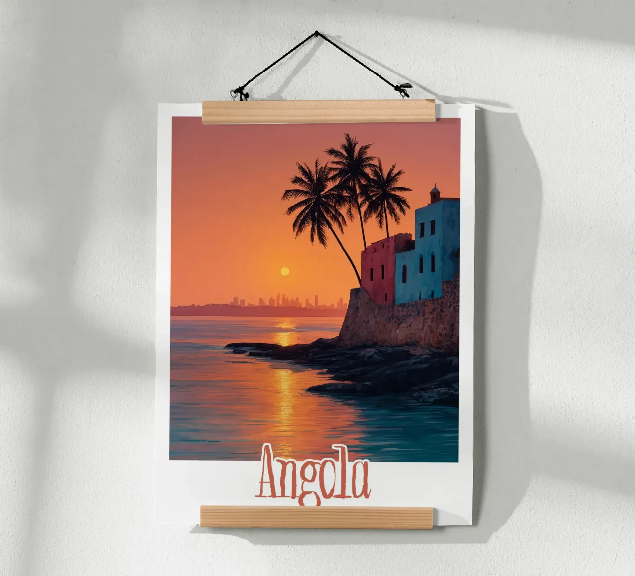 Affiche Angola poster con telaio in legno da Frame the World