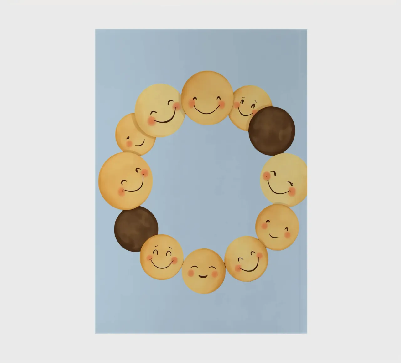 Cheerful circular arrangement of smiling faces notebook by DesignDoodle