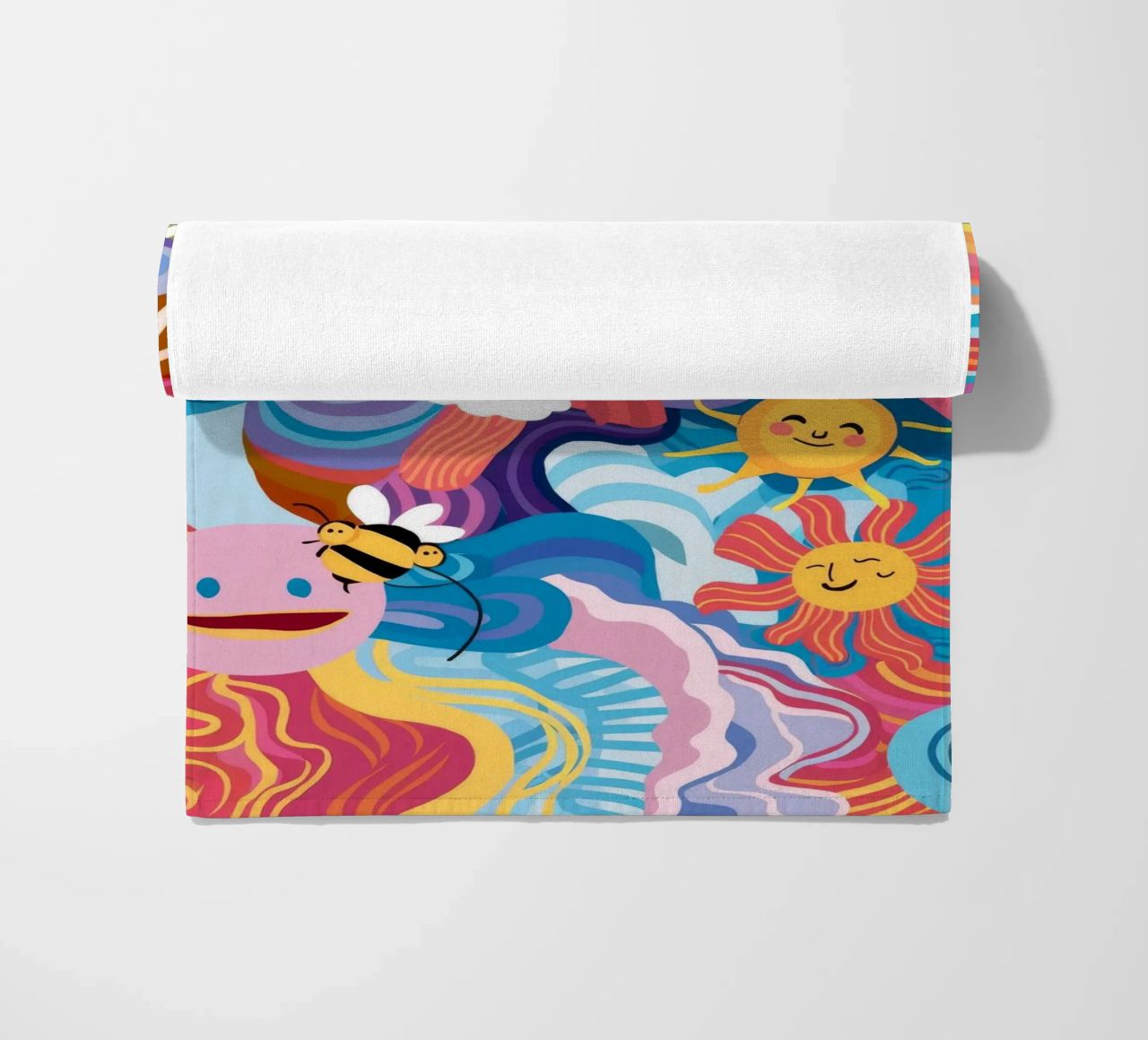 Fantaisie arc-en-ciel psychédélique serviette de plage de Chroma Haven