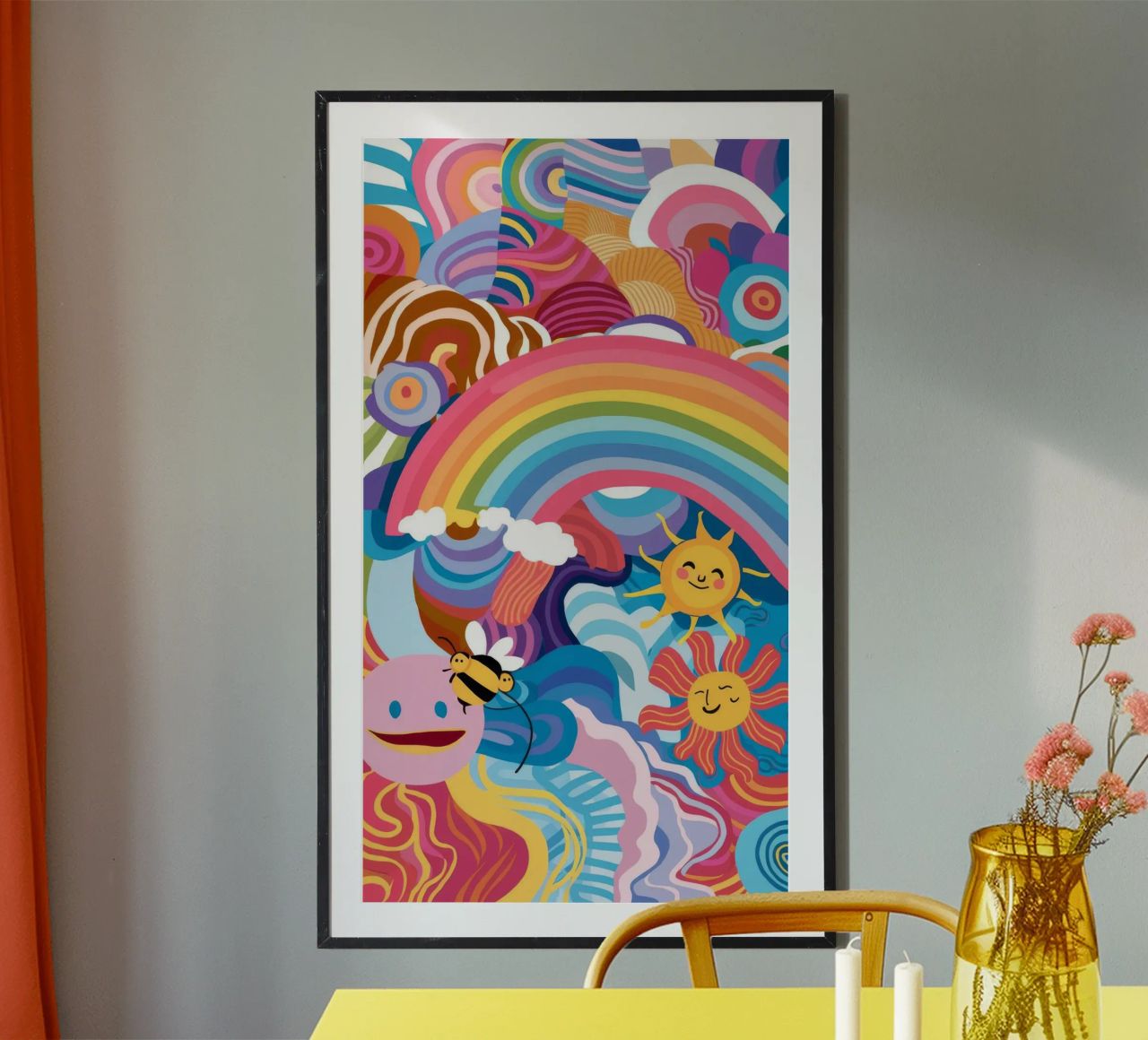 Fantaisie arc-en-ciel psychédélique poster de Chroma Haven