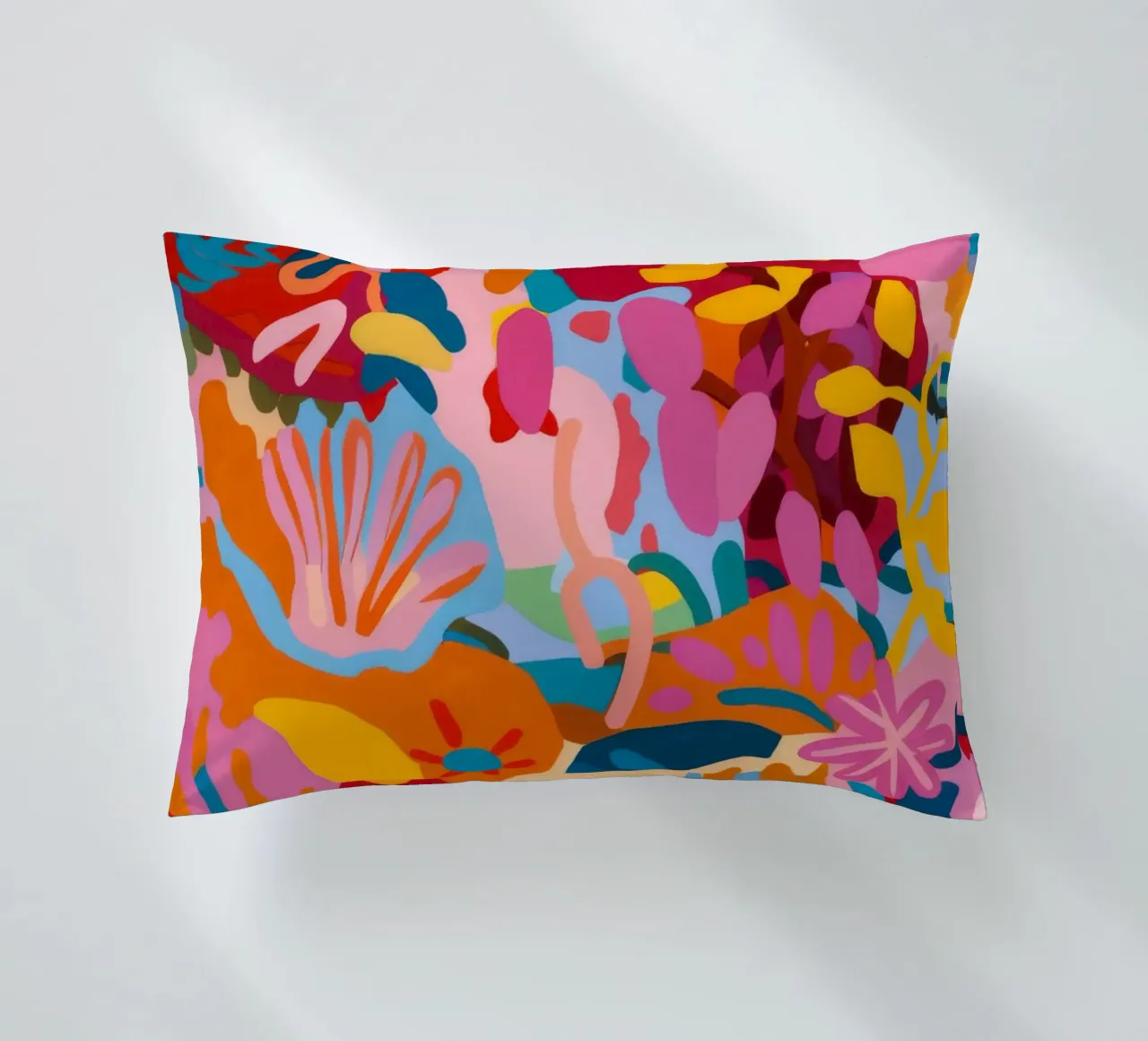 Abstract Floral Fusion decorative cushion by Chroma Haven