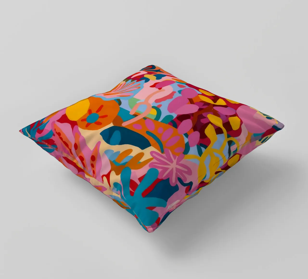 Abstract Floral Fusion decorative cushion by Chroma Haven