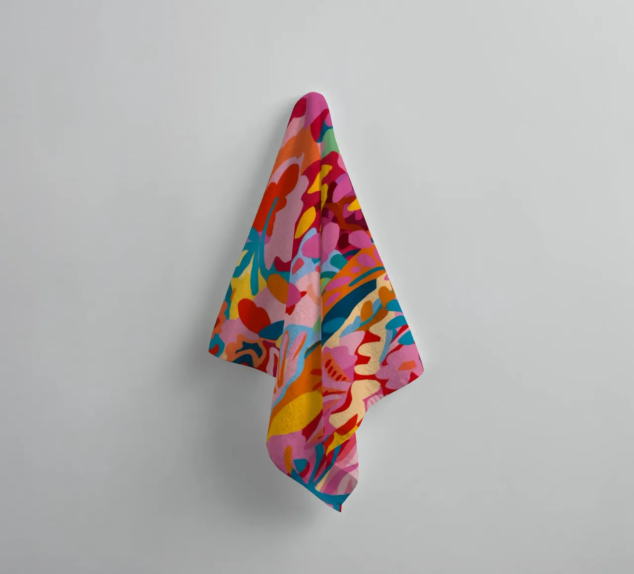 Abstract Floral Fusion towel by Chroma Haven