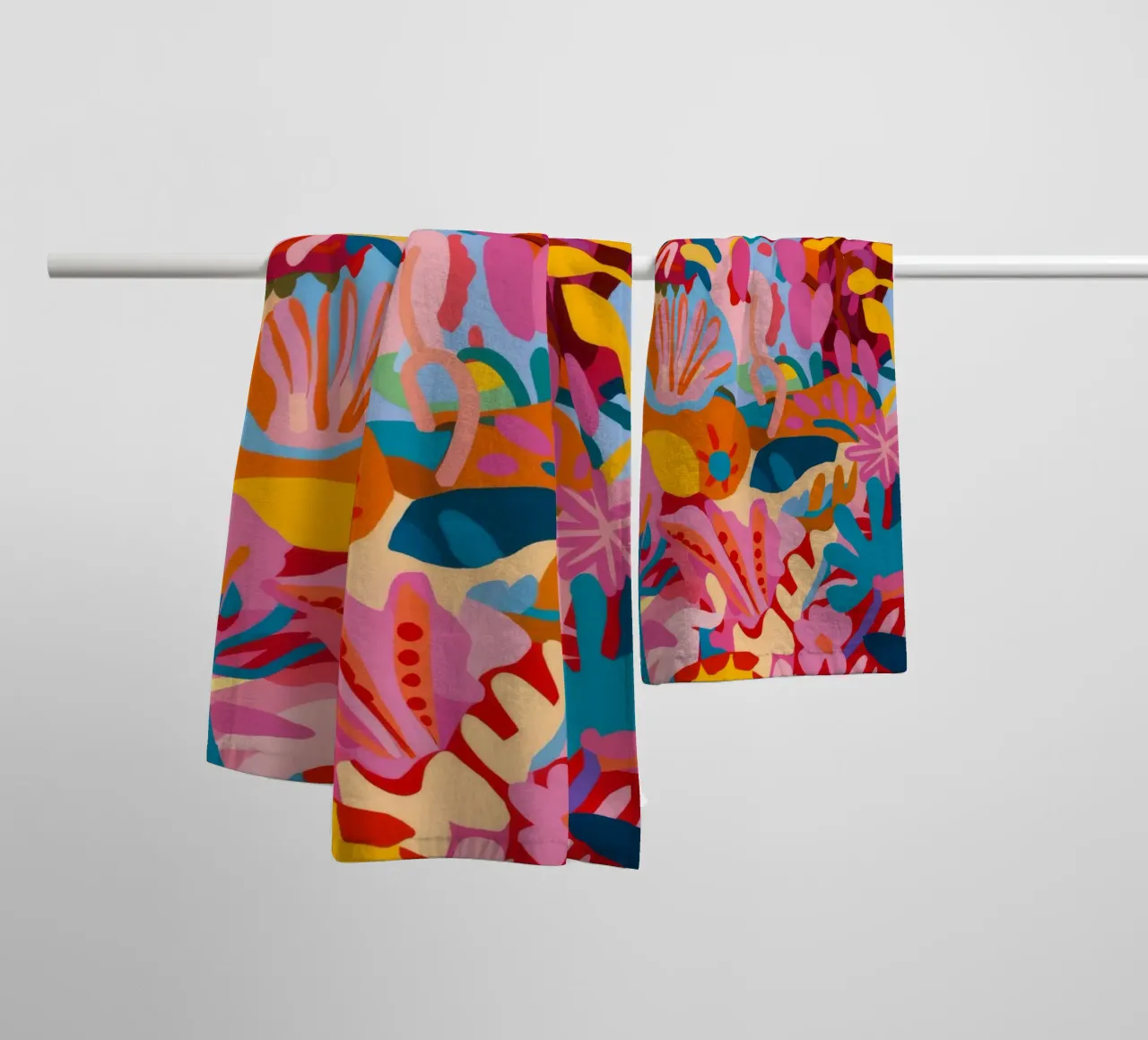Abstract Floral Fusion towel by Chroma Haven